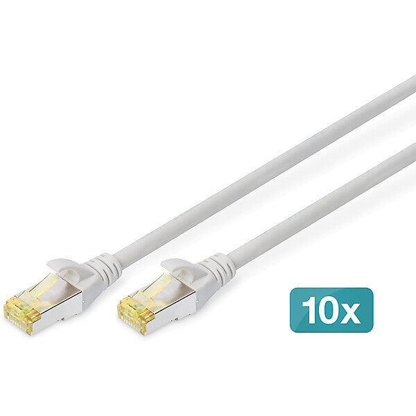 DIGITUS Patchkabel CAT 6A S/FTP 0,25m, 10 Stk,gr DK-1644-A-0025-10